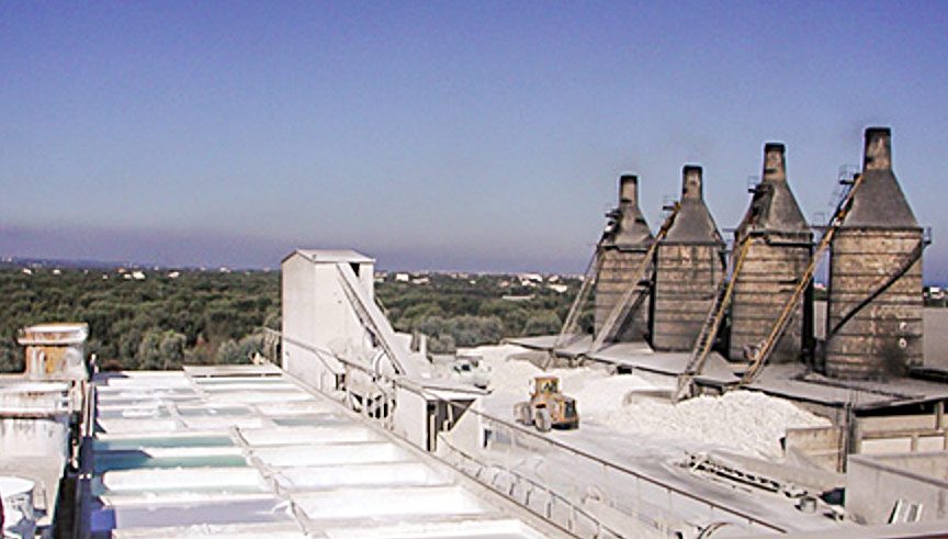 View of lime plaster factory in Puglia Italy